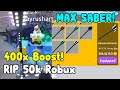 I Finally Got Max Sabers With 400x Boost In Saber Simulator Roblox!