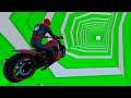 Motorcycles with Speed Ramp Obstacle Superheroes Challenge - GTA 5