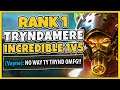 #1 TRYNDAMERE WORLD 1V9 CARRIES 0/15 BOT LANE (FLAWLESS CHALLENGER CARRY) - League of Legends