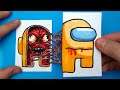How to Draw an AMONG US IMPOSOTOR x BRIDGE WORM SURPRISE FOLD - PAPER CRAFT for FANS