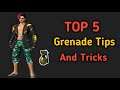 Top 5 Grenade Tips and Tricks! Garena free fire!