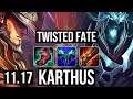 TWISTED FATE vs KARTHUS (MID) | 5/1/12, 1.6M mastery, 300+ games | EUW Master | v11.17
