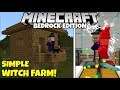 Minecraft Bedrock: Working Simple WITCH FARM! Village And Pillage Update