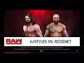 WWE 2K19 AJ Styles VS Ricochet 1 VS 1 Match