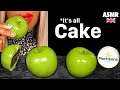 ASMR Eating Realistic CAKE Apple Fruit @morrisons | Eating Sounds | Cake Cutting|  OREO|  MUKBANG 먹방
