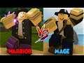 MAGE VS WARRIOR WHO IS BETTER? IN DUNGEON QUEST ALL NEW SPELLS IN THE CANALS ROBLOX