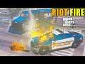Riot Police Truck Water Canon FIGHTING Fires & VIOLENT Protesters In GTA 5