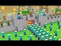 Minecraft NOOB vs PRO battle: ZOMBIE ROBOT ATTACK A PROTECTED VILLAGE!