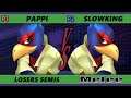 S@X 404 Online Losers Semis - Slowking (Falco) Vs. Pappi (Falco) Smash Melee - SSBM