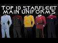 Top 10 Main Starfleet Uniforms