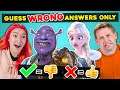 Try To Guess WRONG ANSWERS ONLY Challenge (Marvel, Frozen, Harry Potter)