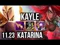KAYLE vs KATA (MID) | 6 solo kills, 500+ games, 11/3/4, Dominating | EUW Master | 11.23
