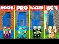 Minecraft Battle: BASE INSIDE WATERFALL BUILD CHALLENGE - NOOB vs PRO vs HACKER vs GOD / Animation