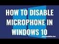 How to Disable Microphone Windows 10