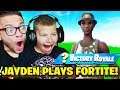 MY LITTLE BROTHER JAYDEN PLAYS FORTNITE FOR THE FIRST TIME AFTER GETTING BETTER! HE RAGE QUIT! EPIC