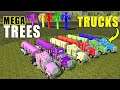 Trucks VS Mega Trees! Colored Forestry | Palm Tree Felling and Transporting! - Farming Simulator 19