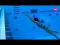 Eka Purnama Indah One-Piece Green Swimsuit Body Underwater Swimming Pool Scene