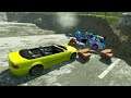Open Bridge Jumps With Huge Rocks - BeamNG drive Rocks On The Road Crashes (BMW)