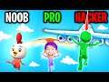 Can We Go NOOB vs PRO vs HACKER In FALL RACE 3D? (FUNNY ENDING!)