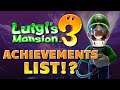 Where is the Achievements List in Luigi's Mansion 3?