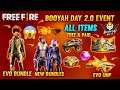 Booyah Day 2.0 Event Free Fire 😯 || Booyah Day 2 Event All Free & Paid items | Booyah Day Event 2021