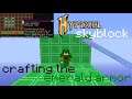 crafting the EMERALD ARMOR in Hypixel skyblock