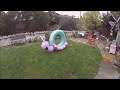 Blowing up and trying out my inflatable Snail sprinkler from JOYIN