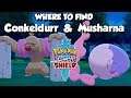Where to find / catch Conkeldurr and Musharna  in Pokemon Sword and Shield