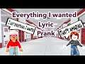 Billie Eilish - Everything I wanted LYRIC PRANK IN ROBLOX