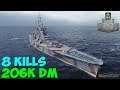 World of WarShips | Jean Bart | 8 KILLS | 206K Damage - Replay Gameplay 4K 60 fps