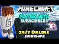 🔴MINECRAFT LIVE With SUBSCRIBERS 24/7 SERVER | PE + JAVA Cracked Minecraft SMP | Live Stream Hindi