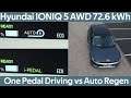 Hyundai IONIQ 5 AWD 72.6 kWh - One Pedal vs Auto Regen Mode - Which is better for hill climbing?