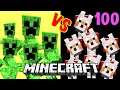 100 Tamed Wolves VS. Mutant Creepers. Awesome Mutant Creatures Beasts Monsters Mob Battle