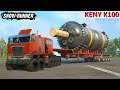 SnowRunner - KENY K100 TWINSTEER 12X12 Truck Pulls An Oversized Trailer Across The Lake