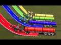 Transport Colorful Mega Trees w/ Colored Crawler Tractors! Farming Simulator 19