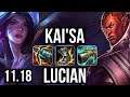 KAI'SA & Maokai vs LUCIAN & Alistar (ADC) | Rank 1 Kai'Sa, Legendary | KR Challenger | v11.18