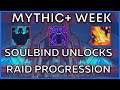 MYTHIC+ Weekly Affixes & Dungeon Difficulty - New Soulbind row unlocks - Raid Progression Difficulty