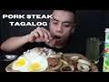 PORK STEAK TAGALOG (Filipino-style Pork Bistek) MUKBANG