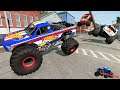 HOT WHEELS INSANE MONSTER TRUCK RACING #3 | Drag Racing, Crashes, and Obstacle Course - BeamNG Drive