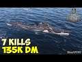World of WarShips | T-61 | 7 KILLS | 135K Damage - Replay Gameplay 4K 60 fps