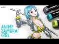 How to draw Samurai Girl | Manga Style | sketching | anime character | ep-284