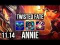 TWISTED FATE vs ANNIE (MID) | 4/0/7, 1.2M mastery, 300+ games | NA Diamond | v11.14