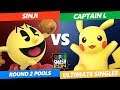 SSC 2019 SSBU - DA Sinji (Pac-Man) VS TGS Captain L (Pikachu) Smash Ultimate Round 2 Pools