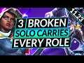 3 BEST SOLO CARRY Champions of EVERY ROLE - LATE GAME HYPER CARRIES for 11.23 - LoL Guide