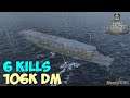 World of WarShips | Ryujo | 6 KILLS | 106K Damage - Replay Gameplay 4K 60 fps