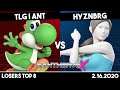 TLG | Ant (Yoshi) vs HYZNBRG (Wii Fit Trainer/Inkling) | Losers Top 8 | Synthwave X #20