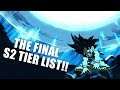 The FINAL Dragon Ball FighterZ Tier List of Season 2!!!