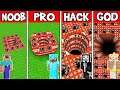 Minecraft: TNT TUNNEL HOUSE BUILD - NOOB vs PRO vs HACKER vs GOD Animation