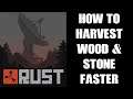 RUST Console Beginners Guide How To Farm & Gather Wood Stone Rock Resources Fast: Hatchet & Pick Axe