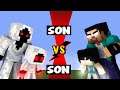 SON VS SON - WHO IS THE STRONGEST, HEROBRINE SON OR ENTITY SON PLUS MONSTER SCHOOL